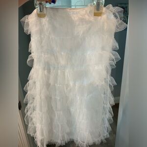 Hazel and Olive white ruffle mini/cocktail dress